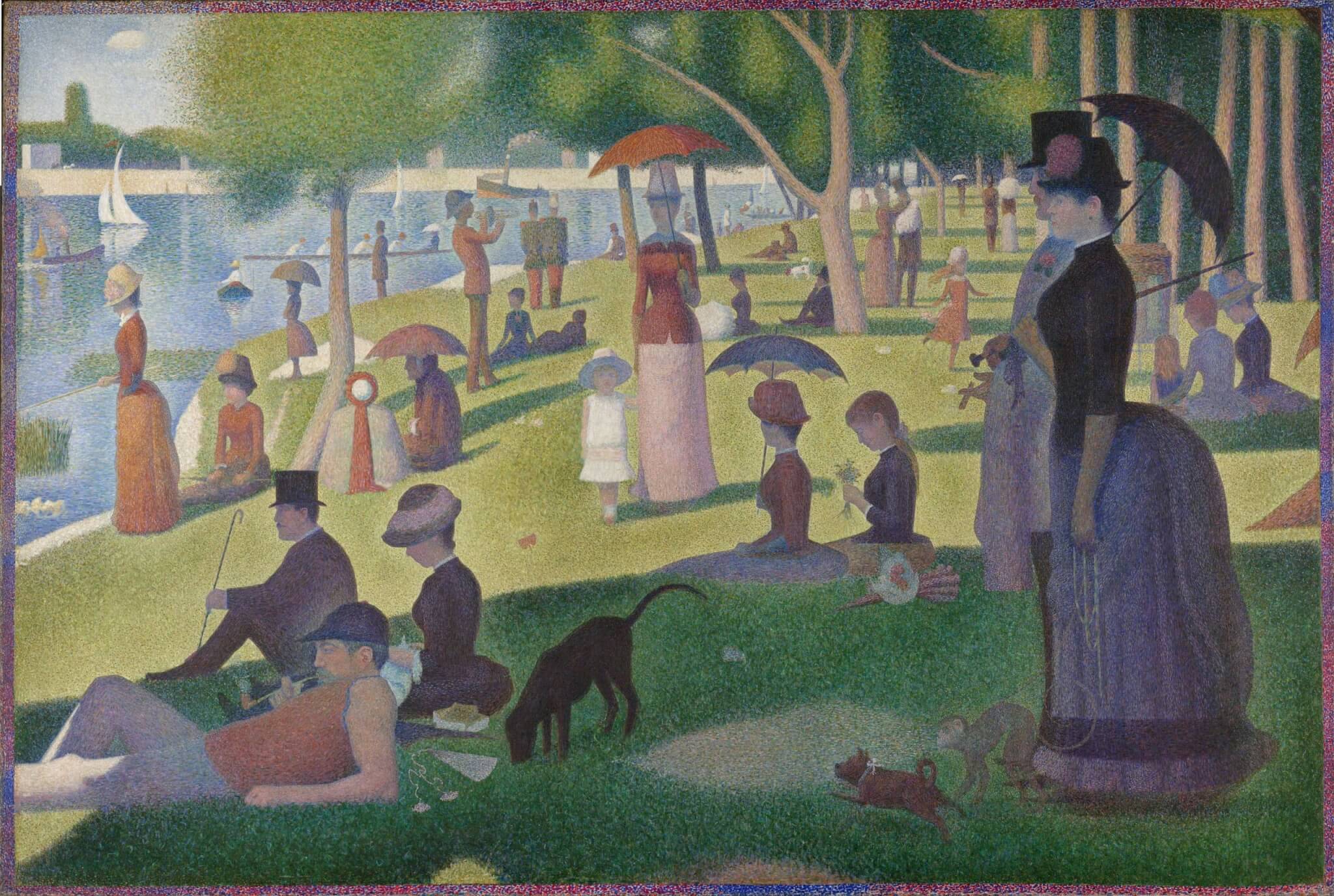 Tarde de domingo en la isla de la Grande Jatte, 1884 - Georges Seurat - Postimpresionismo